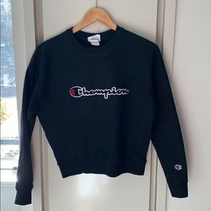 Champion Chenille Script Logo Crew Neck Sweatshirt